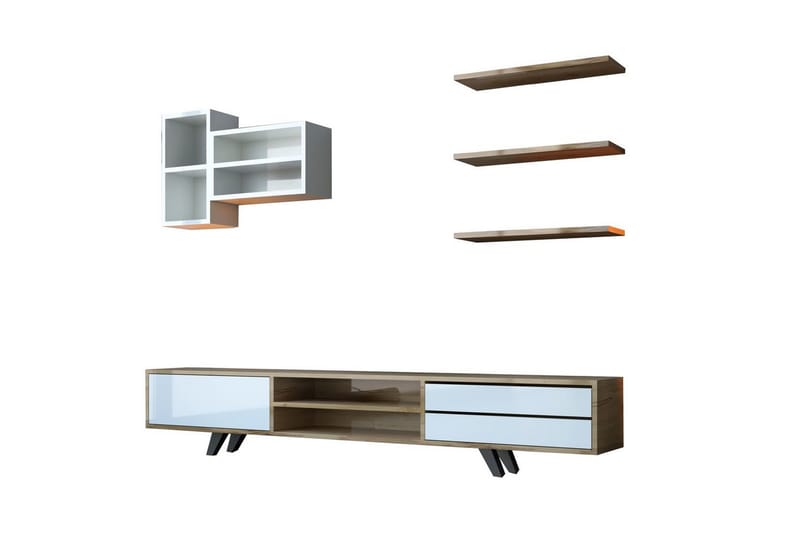 Seyra Tv-stativ 45 cm - Hvid/Eg - Møbler - TV borde & mediemøbler - Mediestativ & vægbeslag