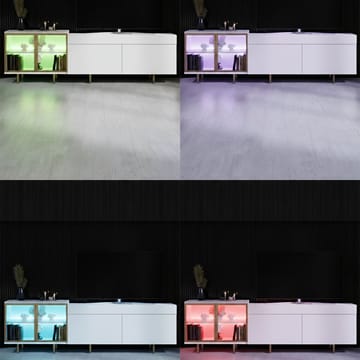 Seyring Fritstående Tv-bord 190 cm med Opbevaring i Lyst Træ - Hvid - Møbler - TV borde & mediemøbler - TV-borde
