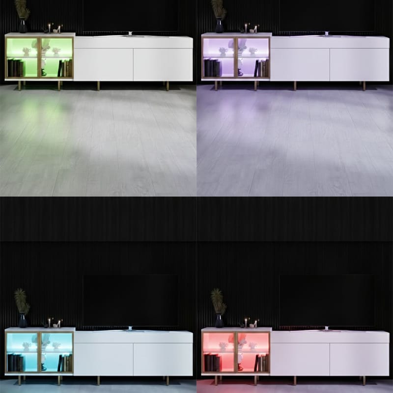 Seyring TV-bænk 190 cm - Hvid og guld - Møbler - TV borde & mediemøbler - TV-borde