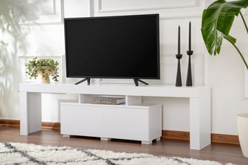 Shanah Gulvstående TV-bænk 180 cm med Opbevaring i Træ - Hvid - Møbler - TV borde & mediemøbler - TV-borde