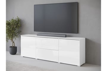 Sherie Fritstående Tv-bord 180 cm med Opbevaring i Malet Træ - Hvid - Møbler - TV borde & mediemøbler - TV-borde