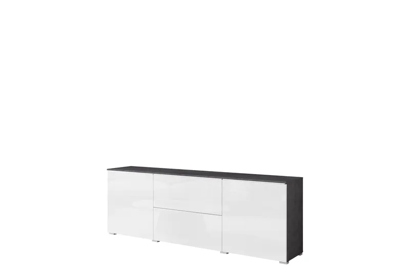 Sherie TV-bænk 180 cm, Hvid / Grå