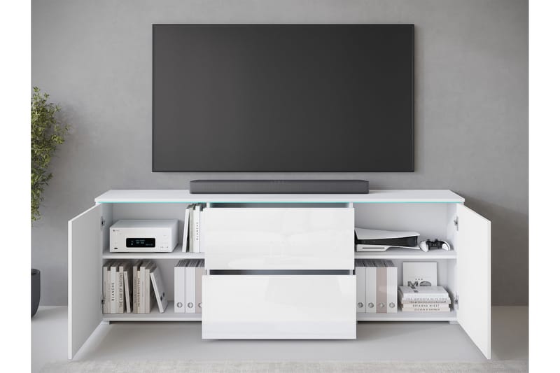 Sherie TV-bænk 180 cm - Hvid - Møbler - TV borde & mediemøbler - TV-borde