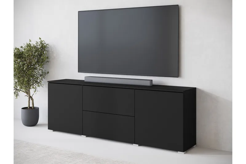 Sherie TV-bænk 180 cm - Sort - Møbler - TV borde & mediemøbler - TV-borde