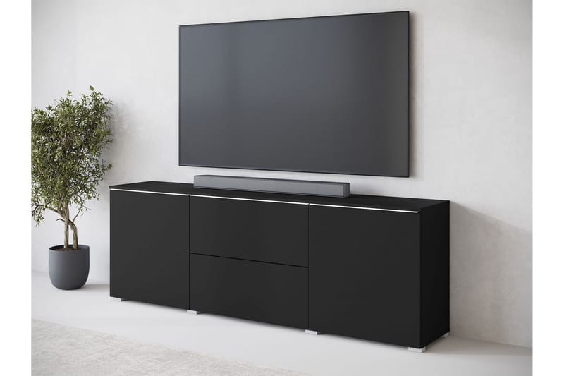Sherie TV-bænk 180 cm - Sort - Møbler - TV borde & mediemøbler - TV-borde