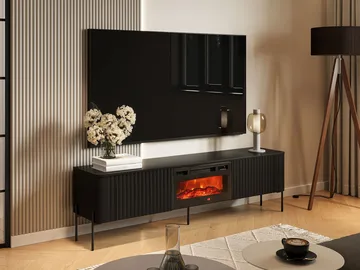 Sherie TV-bænk 190 cm - Sort - Møbler - TV borde & mediemøbler - TV-borde