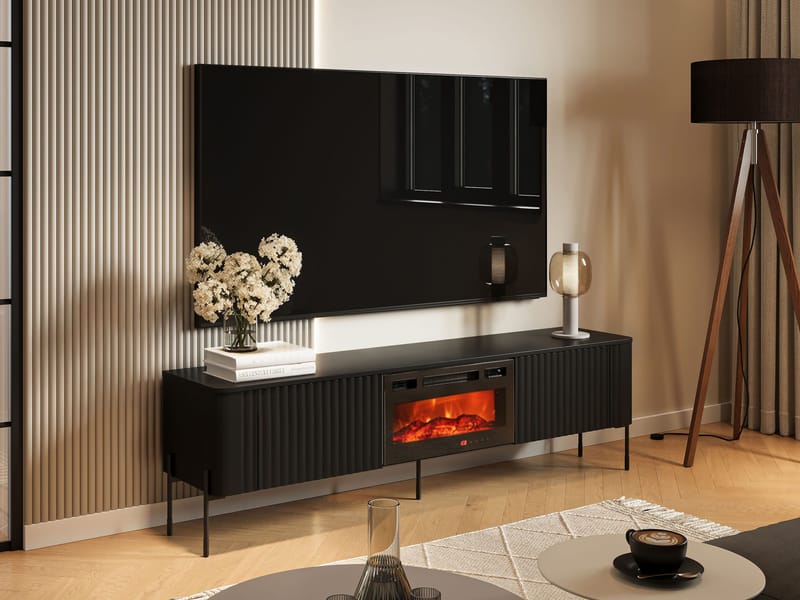 Sherie TV-bænk 190 cm - Sort - Møbler - TV borde & mediemøbler - TV-borde