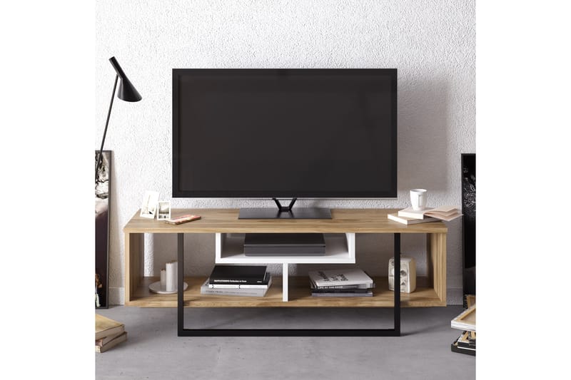 Sholly TV-Bord 119 cm - Hvid|Sort|Eg - TV-borde