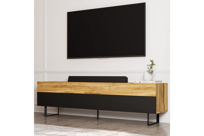 Sign Gulvstående Tv-bænk 180 cm med Opbevaring i Træ - Brun - Møbler - TV borde & mediemøbler - TV-borde