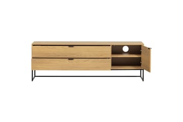 Silas TV-bænk 180 cm med Opbevaring i Træ med Metalunderstel - Beige - Møbler - TV borde & mediemøbler - TV-borde