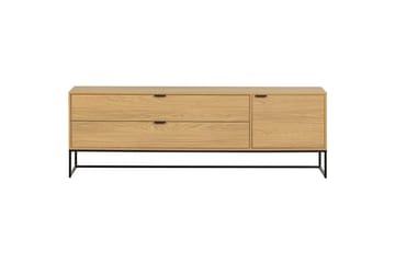 Silas TV-bænk 180 cm med Opbevaring i Træ med Metalunderstel - Beige - Møbler - TV borde & mediemøbler - TV-borde