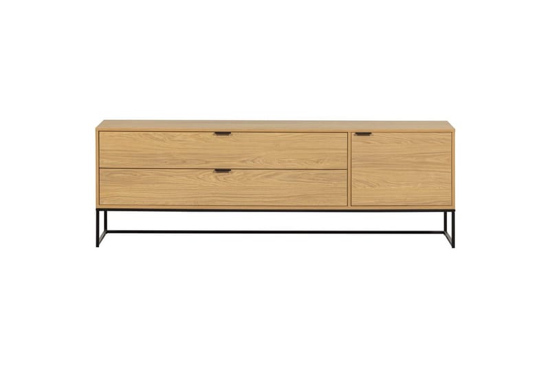 Silas TV-bænk 180 cm med Opbevaring i Træ med Metalunderstel - Beige - Møbler - TV borde & mediemøbler - TV-borde