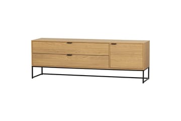 Silas TV-bænk 180 cm med Opbevaring i Træ med Metalunderstel - Beige - Møbler - TV borde & mediemøbler - TV-borde
