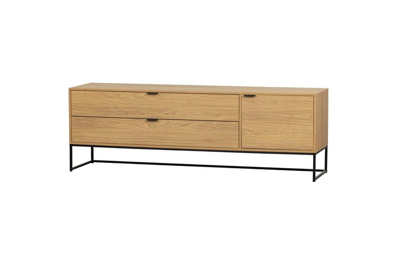 Silas TV-bænk 180 cm med Opbevaring i Træ med Metalunderstel, Beige