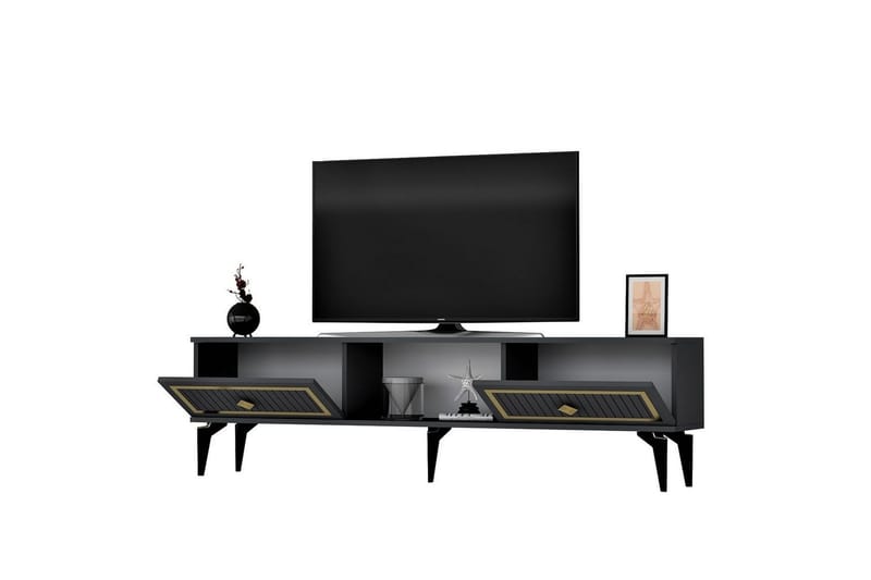 Sivaji Tv-bord 150 cm - Guld/Antracit - Møbler - TV borde & mediemøbler - TV-borde