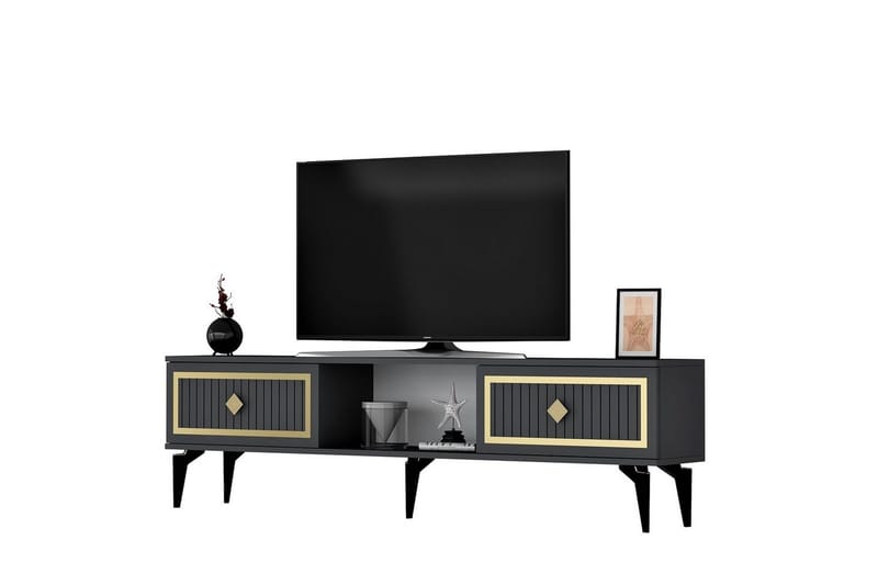 Sivaji Tv-bord 150 cm - Guld/Antracit - Møbler - TV borde & mediemøbler - TV-borde