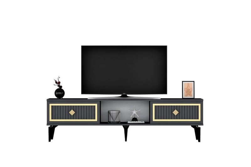 Sivaji Tv-bord 150 cm - Guld/Antracit - Møbler - TV borde & mediemøbler - TV-borde