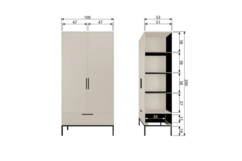 Skab Adam - Fyrrstøv - Møbler - TV borde & mediemøbler - TV-skab