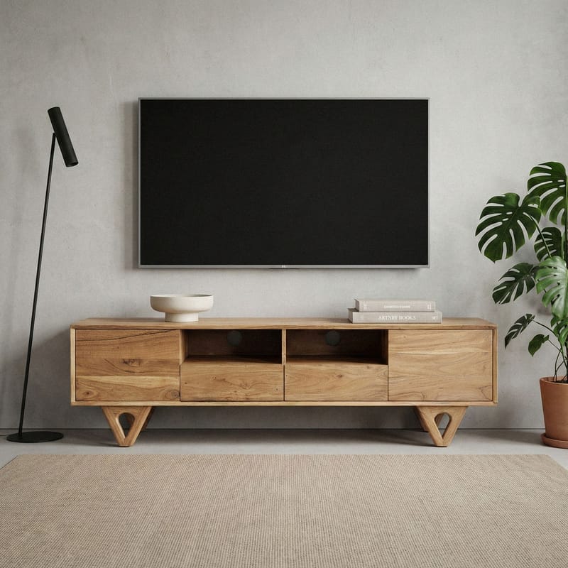 Sorric TV-bænk 160 cm - Varm lysebrun - Møbler - TV borde & mediemøbler - TV-borde