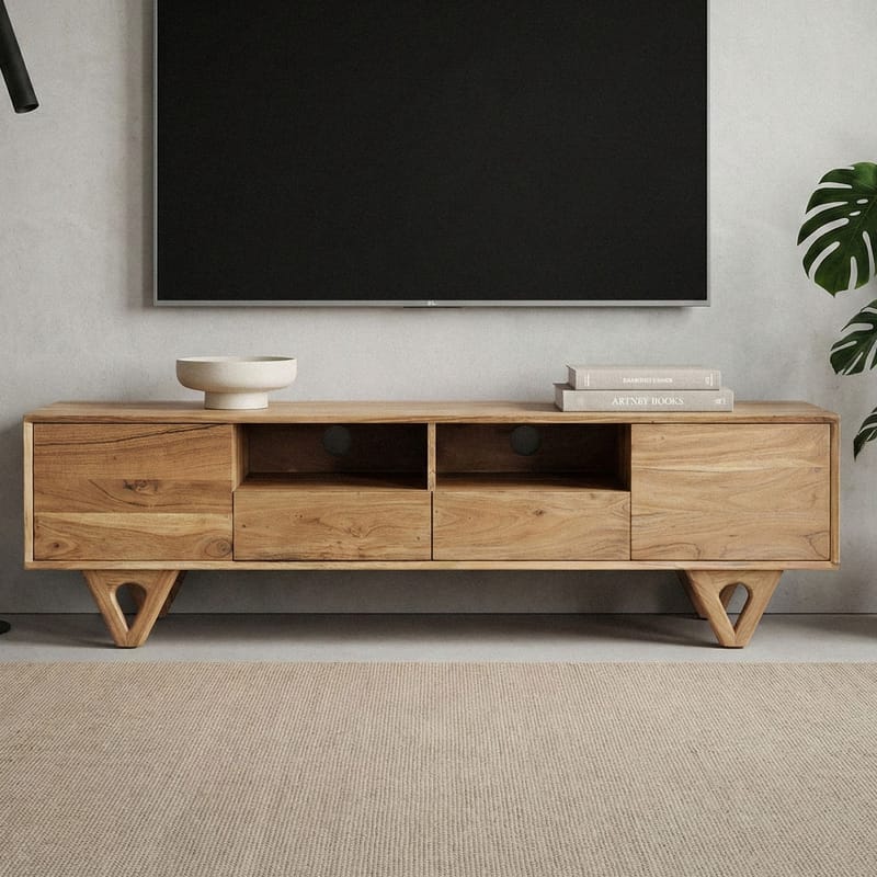 Sorric TV-bænk 160 cm - Varm lysebrun - Møbler - TV borde & mediemøbler - TV-borde
