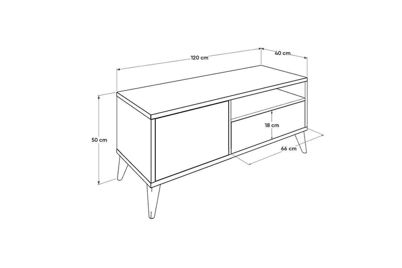 Sosan Tv-bænk 120 cm - Brun - Møbler - TV borde & mediemøbler - TV-borde