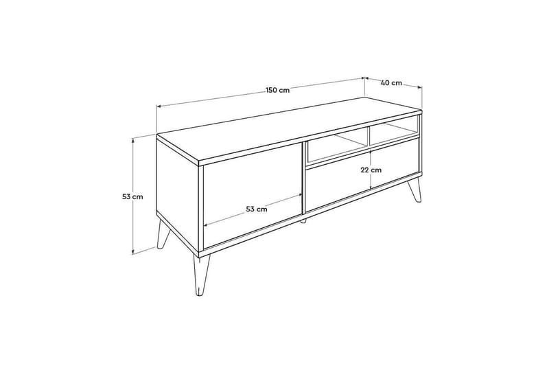 Sosan Tv-bænk 150 cm - Beige - Møbler - TV borde & mediemøbler - TV-borde