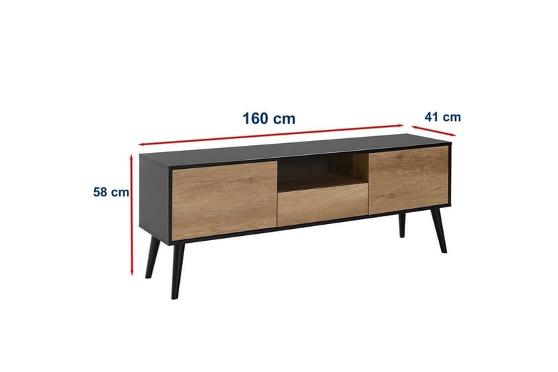 Sosan Tv-bænk 160 cm - Taupe/Sort - Møbler - TV borde & mediemøbler - TV-borde
