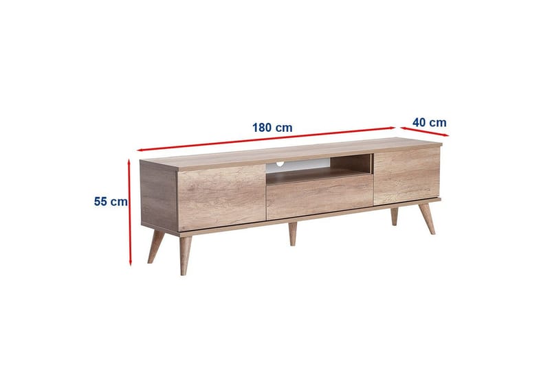 Sosan Tv-bænk 180 cm - Lysebrun - Møbler - TV borde & mediemøbler - TV-borde