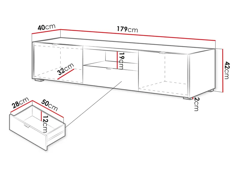 Sovren TV-bænk 179 cm - Brun - Møbler - TV borde & mediemøbler - TV-borde
