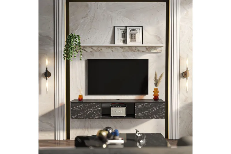 Sovric TV-bænk 140 cm - Hvid - Møbler - TV borde & mediemøbler - TV-borde