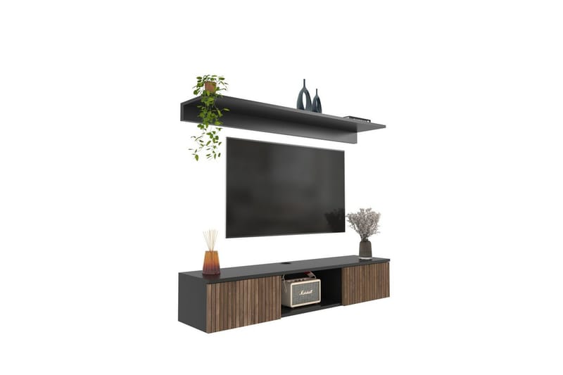 Sovric TV-bænk 140 cm - Natur/Sort - Møbler - TV borde & mediemøbler - TV-borde