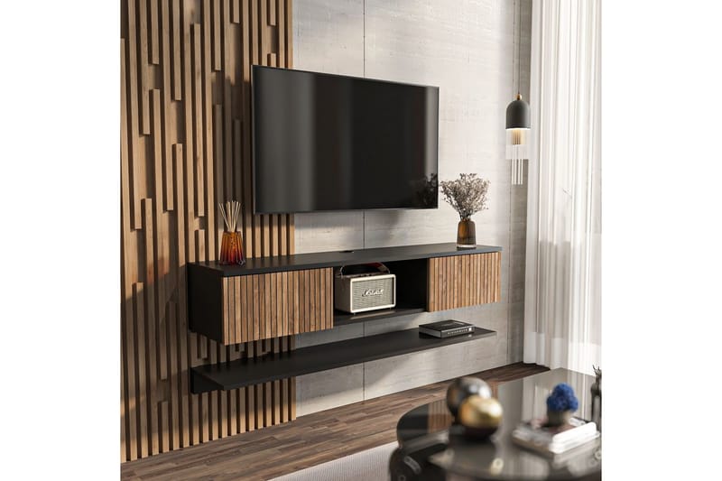 Sovric TV-bænk 140 cm - Natur/Sort - Møbler - TV borde & mediemøbler - TV-borde