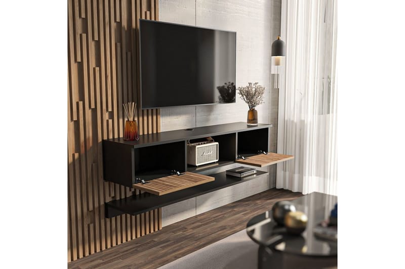 Sovric TV-bænk 140 cm - Natur/Sort - Møbler - TV borde & mediemøbler - TV-borde