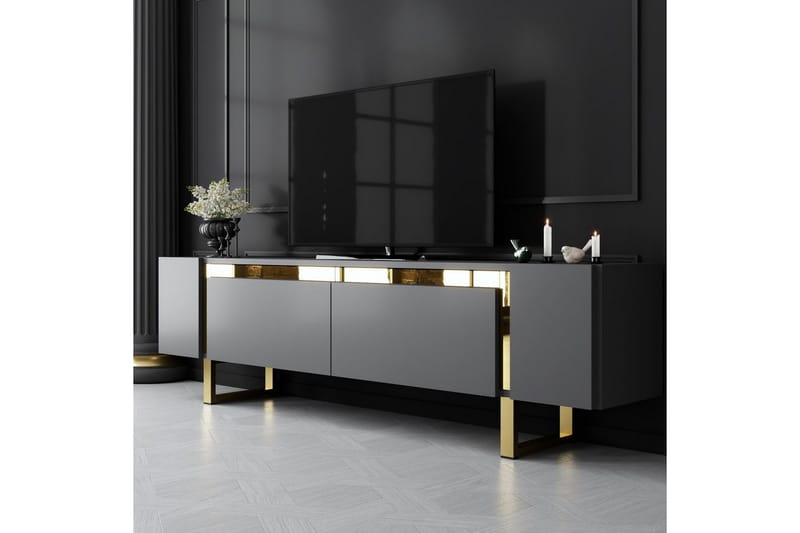Sozi TV-bord 180 cm - Guld/Antracit - Møbler - TV borde & mediemøbler - TV-borde