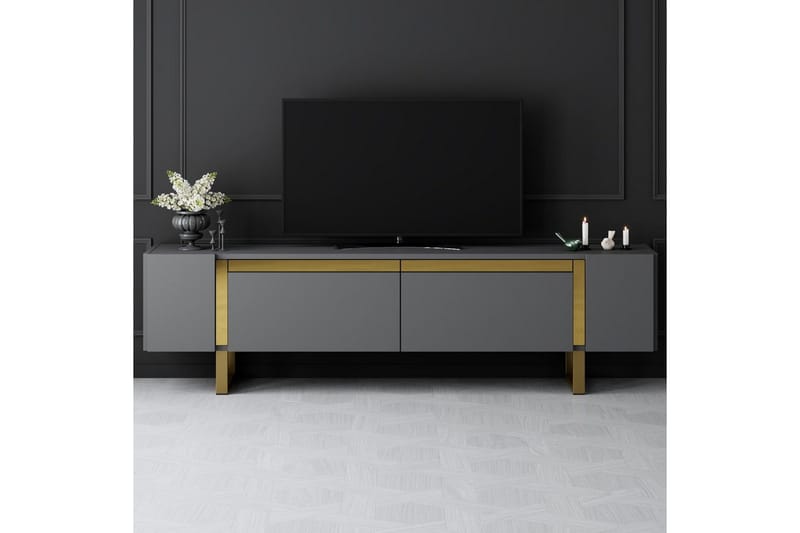 Sozi TV-bord 180 cm - Guld/Antracit - Møbler - TV borde & mediemøbler - TV-borde