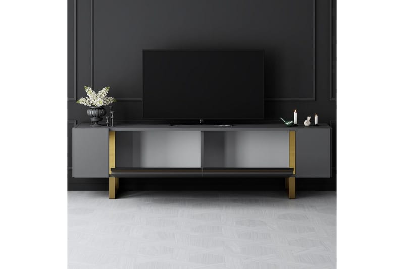 Sozi TV-bord 180 cm - Guld/Antracit - Møbler - TV borde & mediemøbler - TV-borde