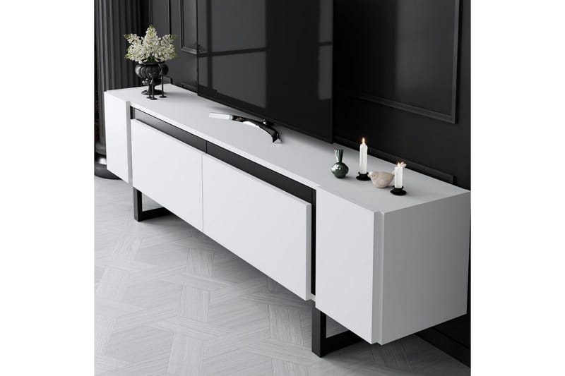 Sozi TV-bord 180 cm - Sort/Hvid - Møbler - TV borde & mediemøbler - TV-borde