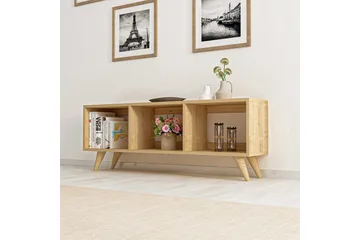 Springhill Gulvstående Tv-bænk 120 cm med Opbevaring i Malet Træ - Beige - Møbler - TV borde & mediemøbler - TV-borde