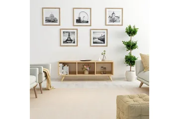 Springhill Gulvstående Tv-bænk 120 cm med Opbevaring i Malet Træ - Beige - Møbler - TV borde & mediemøbler - TV-borde