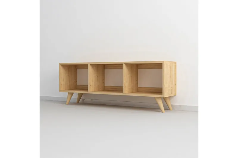 Springhill Gulvstående Tv-bænk 120 cm med Opbevaring i Malet Træ, Beige