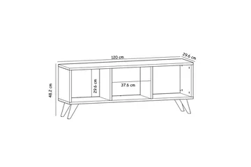 Springhill Gulvstående Tv-bænk 120 cm med Opbevaring i Malet Træ - Beige - Møbler - TV borde & mediemøbler - TV-borde