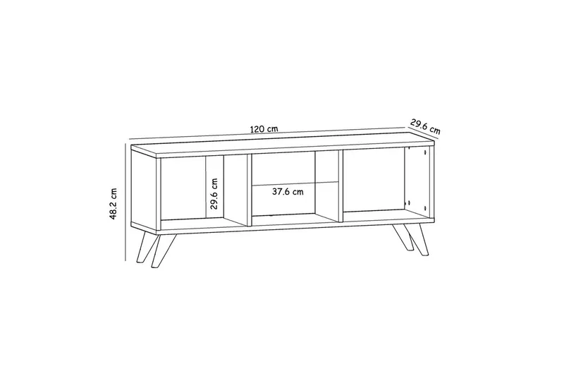 Springhill Gulvstående Tv-bænk 120 cm med Opbevaring i Malet Træ - Beige - Møbler - TV borde & mediemøbler - TV-borde
