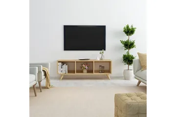 Springhill Gulvstående Tv-bænk 120 cm med Opbevaring i Malet Træ - Beige - Møbler - TV borde & mediemøbler - TV-borde