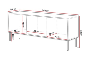 Stintino Tv-Bænk 144x40 cm - Beige/Brun - Møbler - TV borde & mediemøbler - TV-borde