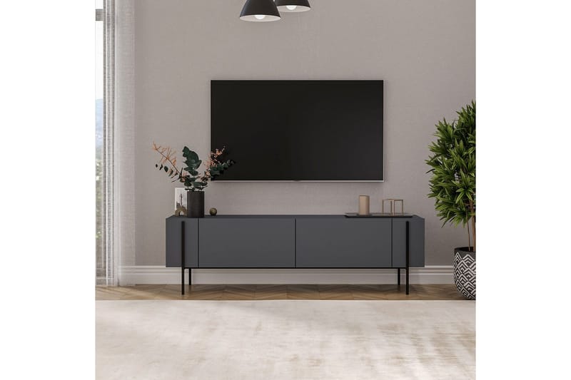 Stira Tv-bænk 160 cm - Grafitgrå - Møbler - TV borde & mediemøbler - TV-borde