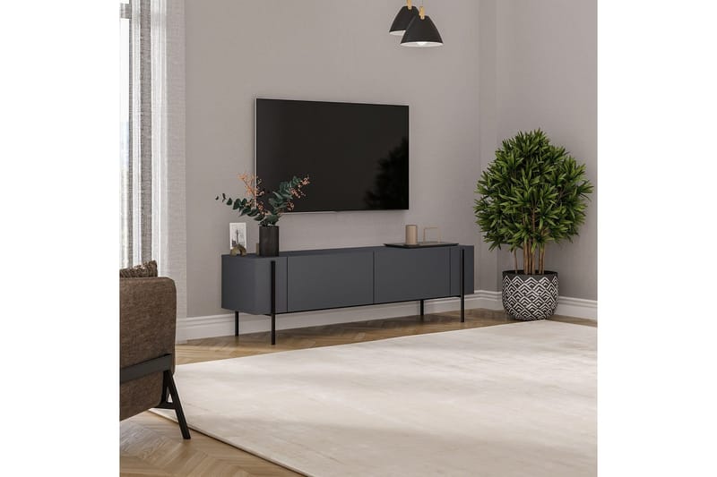 Stira Tv-bænk 160 cm - Grafitgrå - Møbler - TV borde & mediemøbler - TV-borde