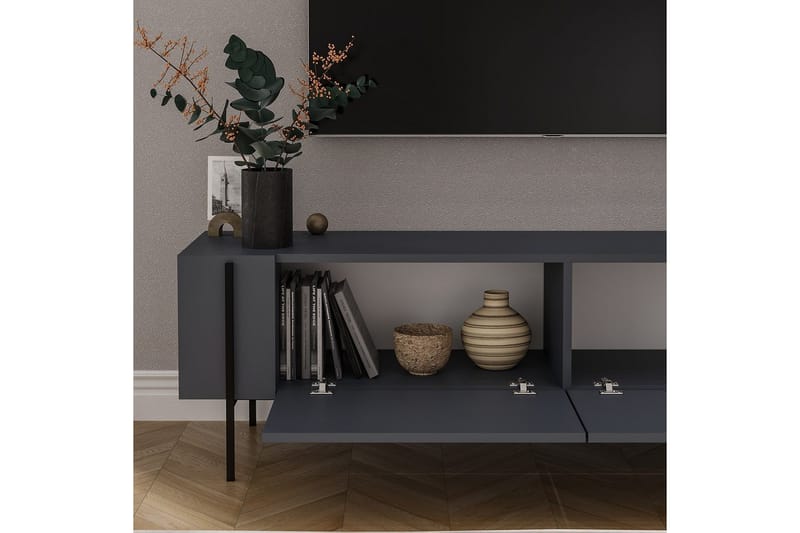 Stira Tv-bænk 160 cm - Grafitgrå - Møbler - TV borde & mediemøbler - TV-borde