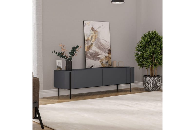 Stira Tv-bænk 160 cm - Grafitgrå - Møbler - TV borde & mediemøbler - TV-borde