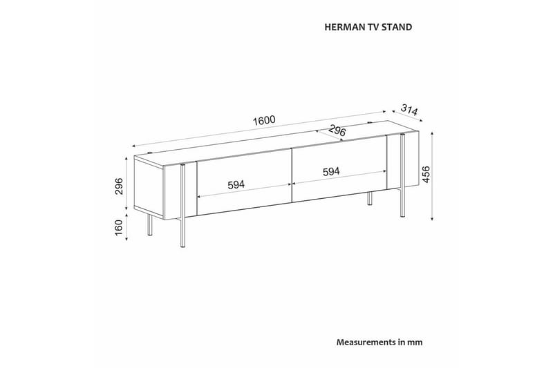 Stira Tv-bænk 160 cm - Hvid - Møbler - TV borde & mediemøbler - TV-borde