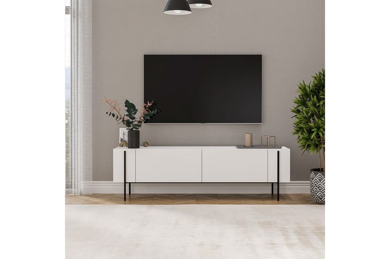 Stira Tv-bænk 160 cm - Hvid - Møbler - TV borde & mediemøbler - TV-borde